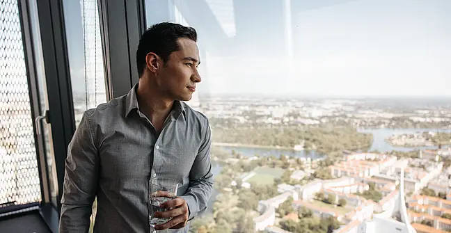 Person admiring the view